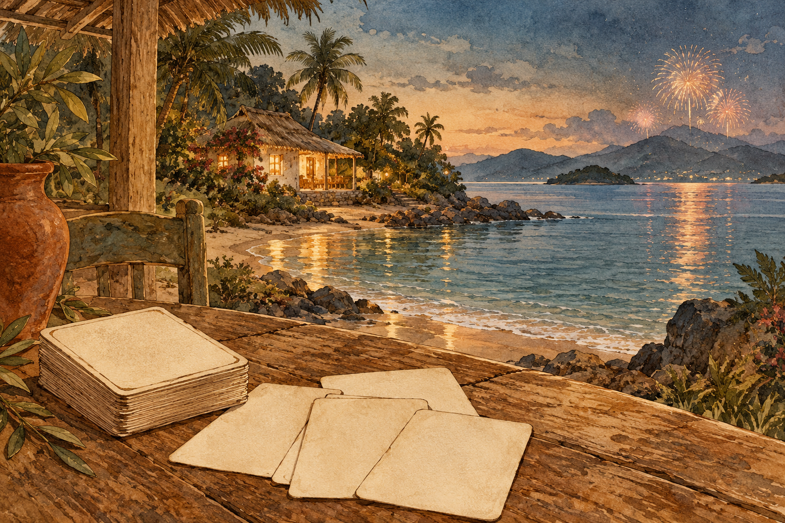 Cartas e uma casa de praia em Itacuruçá numa paisagem de lembranças.